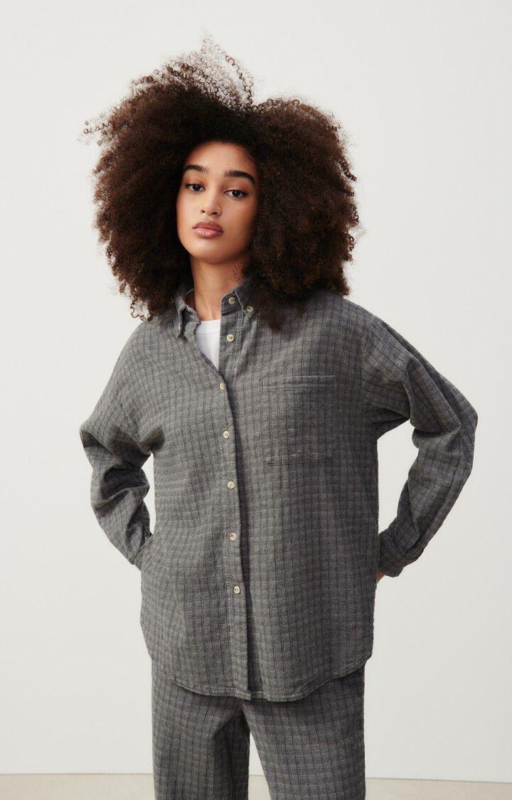 American Vintage Chemise Femme Jofty - GRAVIER CHINE 55 Manches Longues Gris - H23
