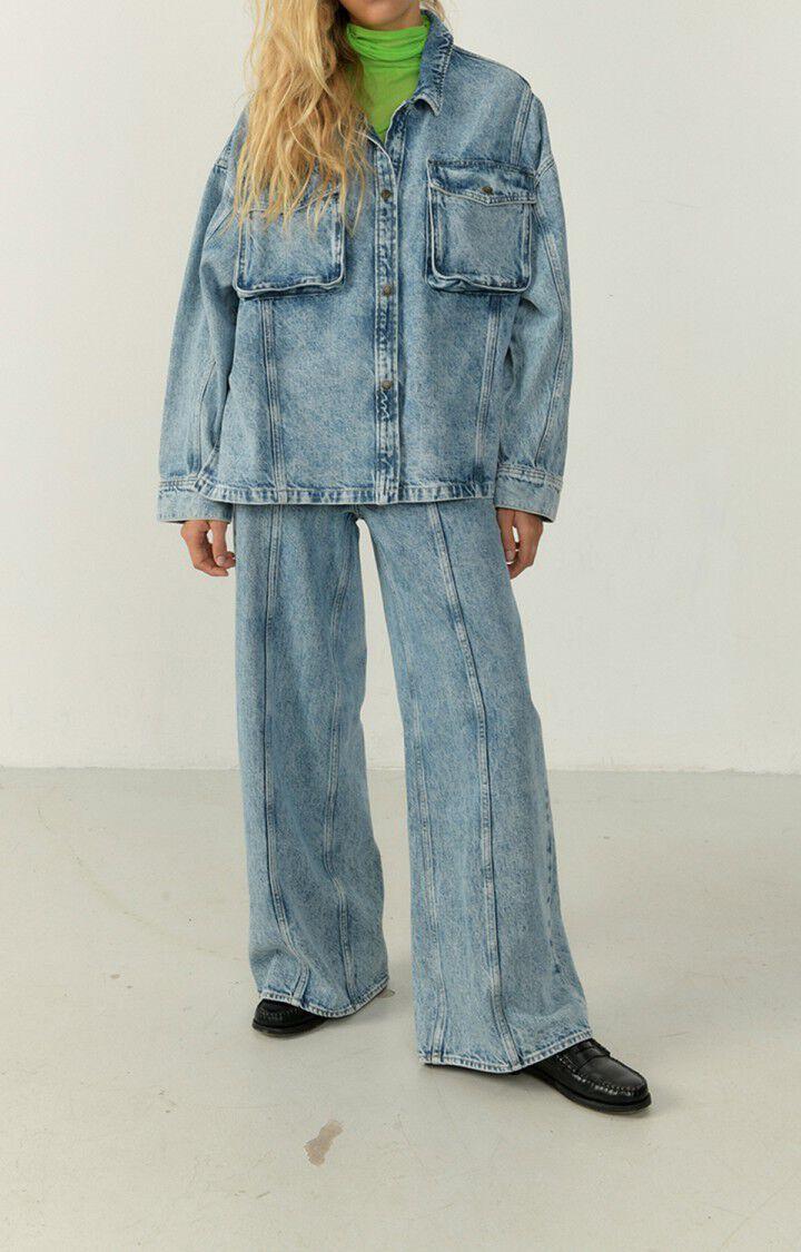 American Vintage Chemise Femme Joybird - STONE BLEU CLAIR 53 Manches Longues Bleu - H22