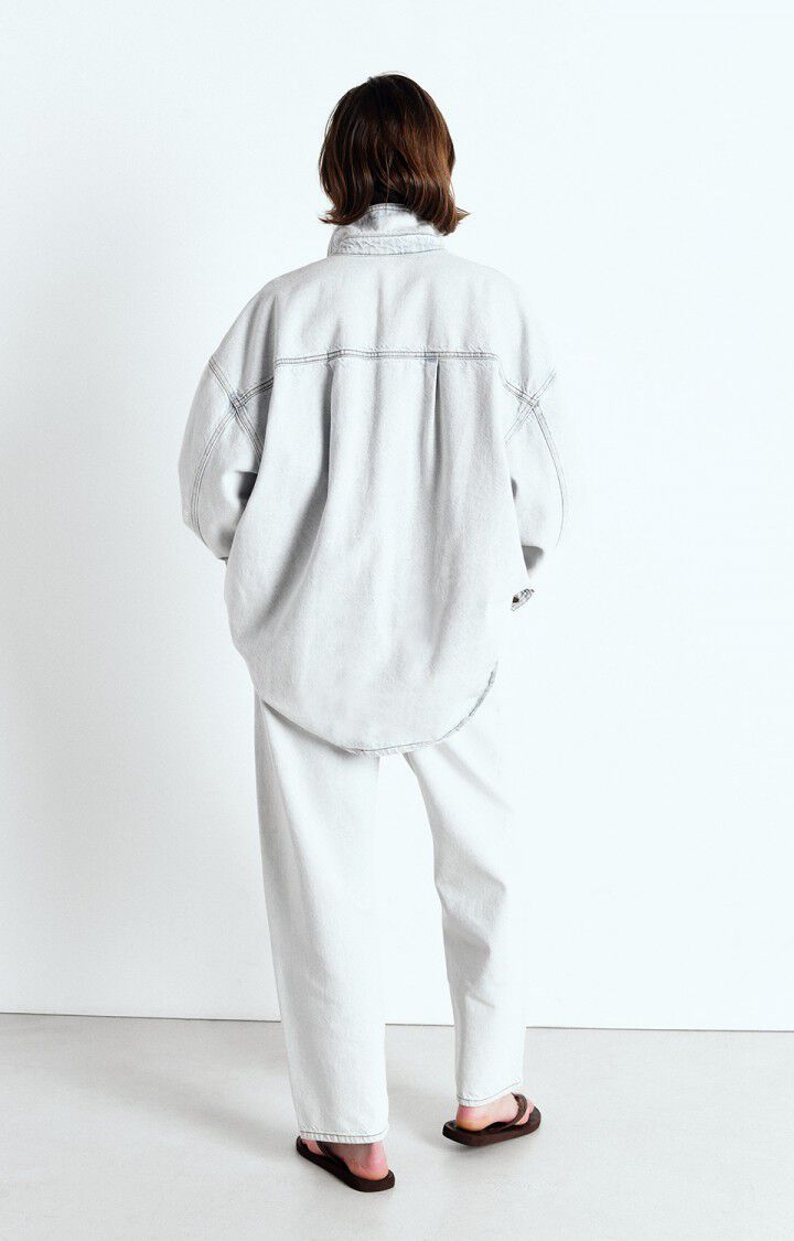 American Vintage Chemise Femme Joybird - WINTER BLEACHED 50 Manches Longues Bleu - E25