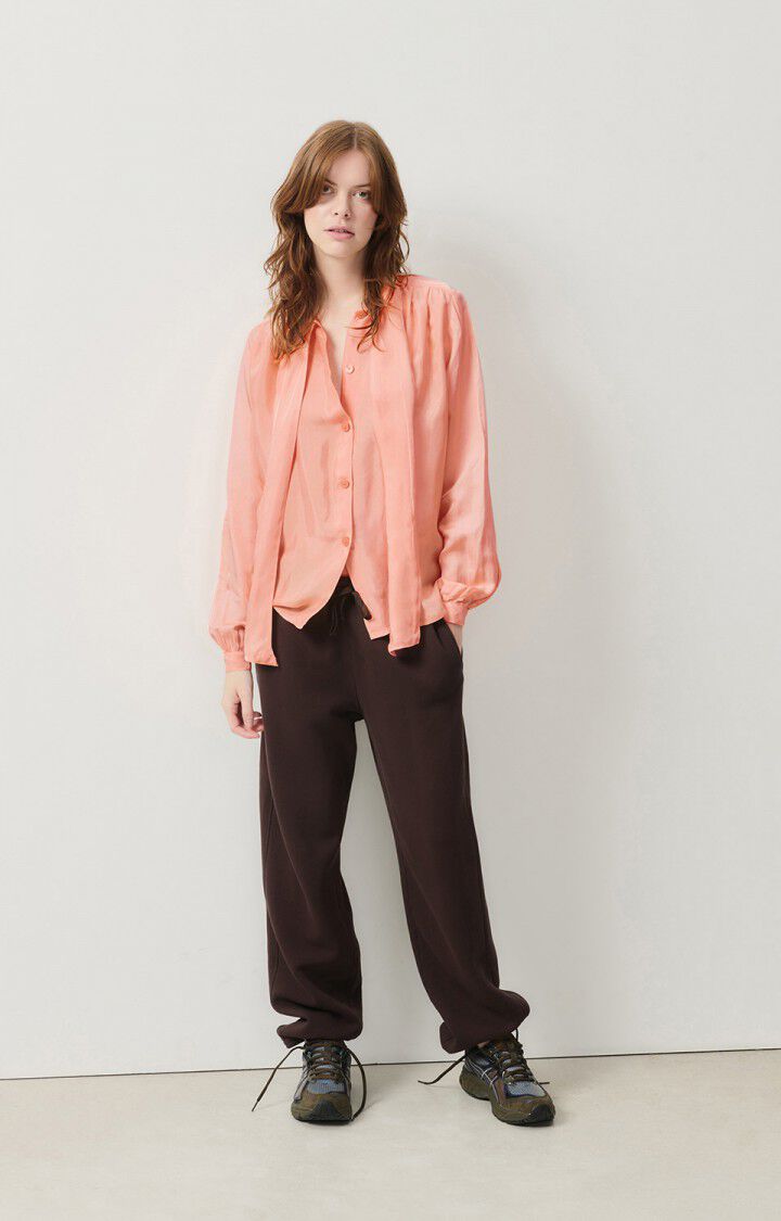 American Vintage Chemise Femme Luabird - FLAMANT ROSE 61 Manches Longues Rose - H24