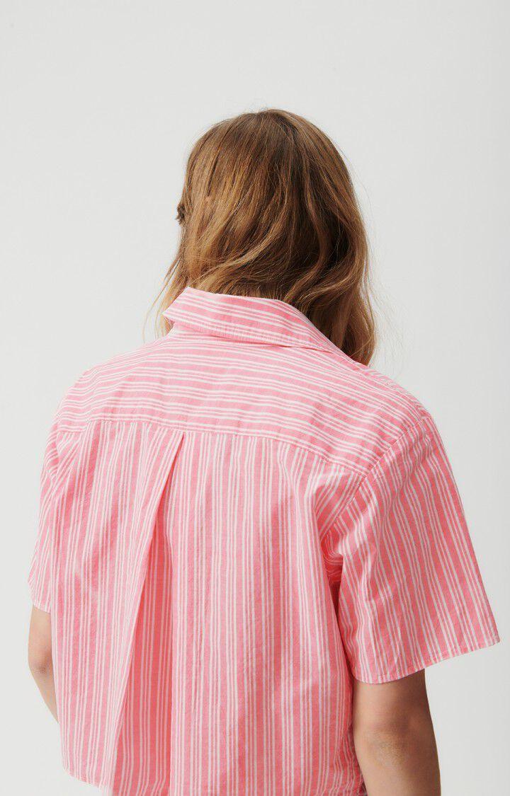 American Vintage Chemise Femme Odurock - RAYURES PIVOINE 21 Manches Courtes Rose - E23