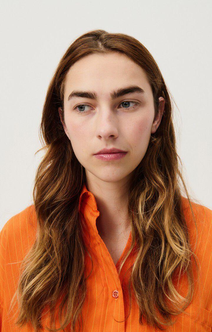 American Vintage Chemise Femme Okyrow - CANNELLE RAYE 50 Manches Longues Orange - H24