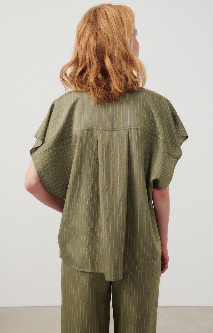 American Vintage Chemise Femme Okyrow - OLIVE RAYE 28 Manches Courtes Vert - E24