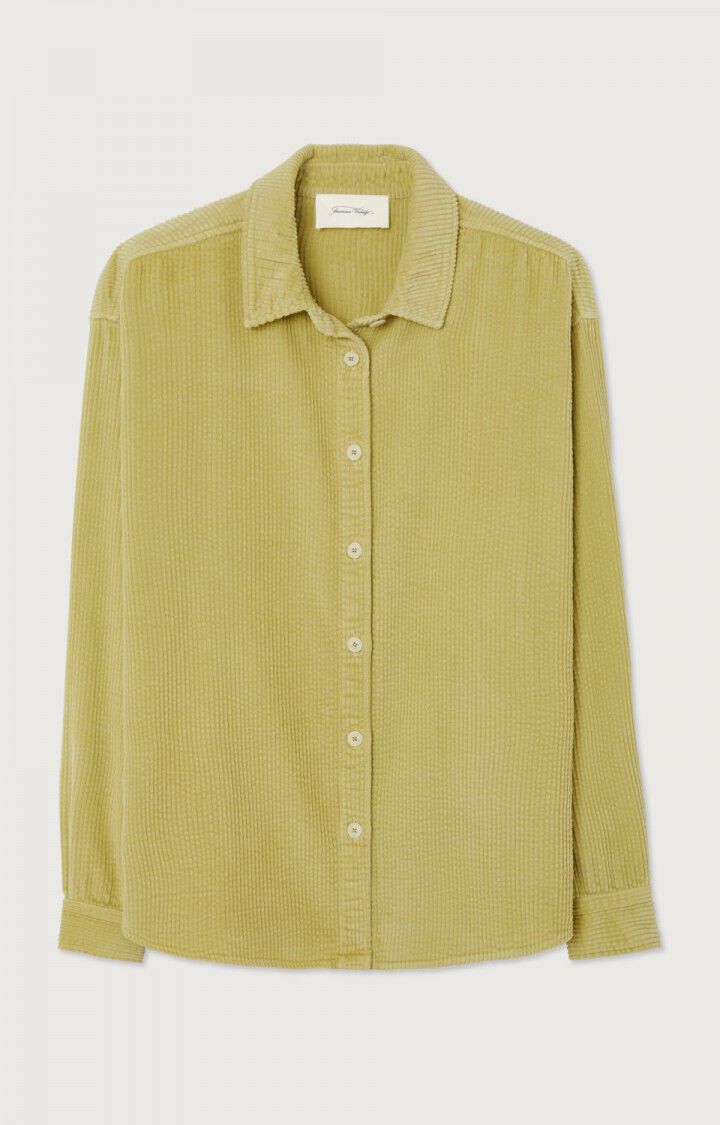 american vintage Chemise femme Padow - ARGAN Manches longues Jaune - E23B