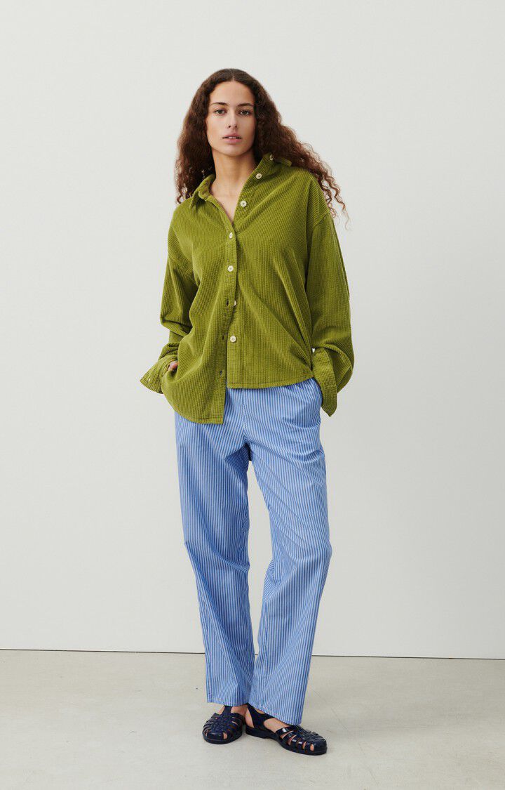 American Vintage Chemise Femme Padow - CAMELEON VINTAGE 59 Manches Longues Vert - E24