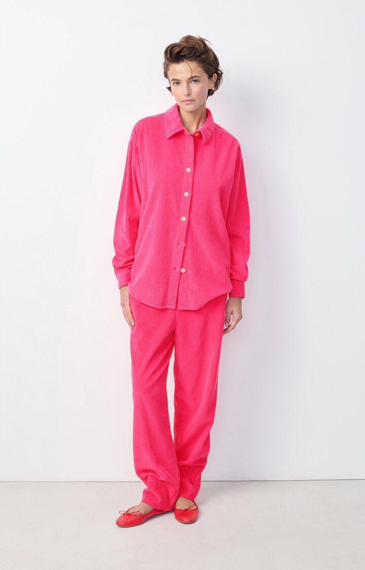 American Vintage Chemise Femme Padow - FUCHSIA VINTAGE 59 Manches Longues Rose - H24
