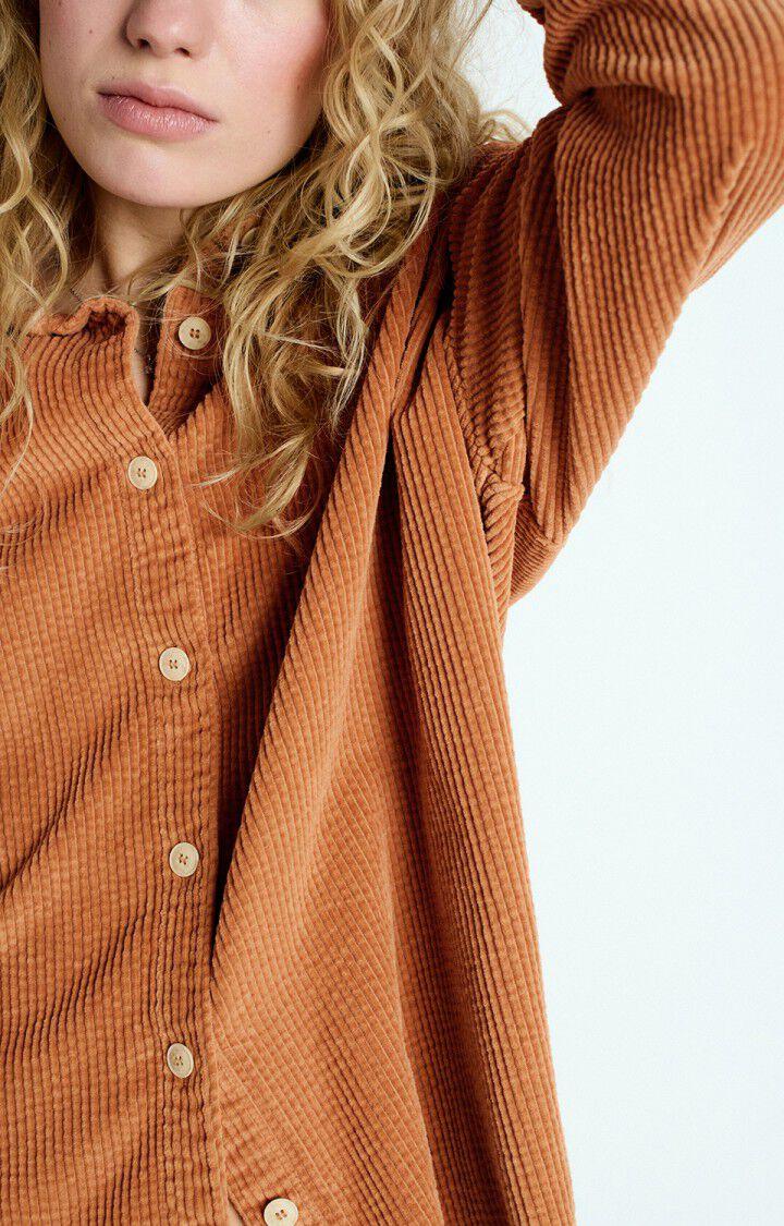 American Vintage Chemise Femme Padow - NOISETIER VINTAGE 59 Manches Longues Marron - E25