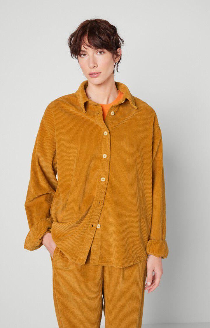 american vintage Chemise femme Padow - OCRE Manches longues Jaune - E22