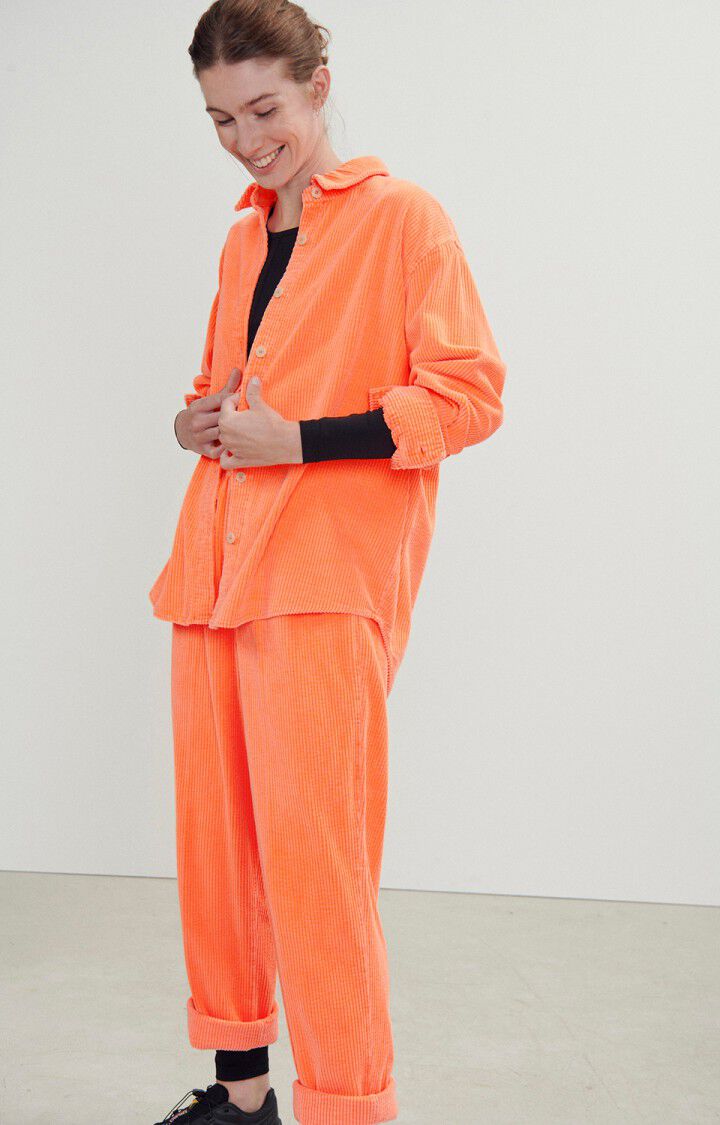 American Vintage Chemise Femme Padow - ORANGE FLUO 59 Manches Longues Orange - E24