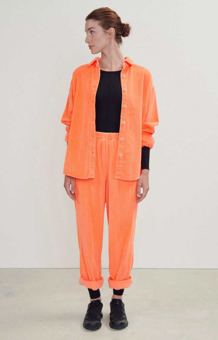 american vintage Chemise femme Padow - ORANGE FLUO 59 Manches longues Orange - E24