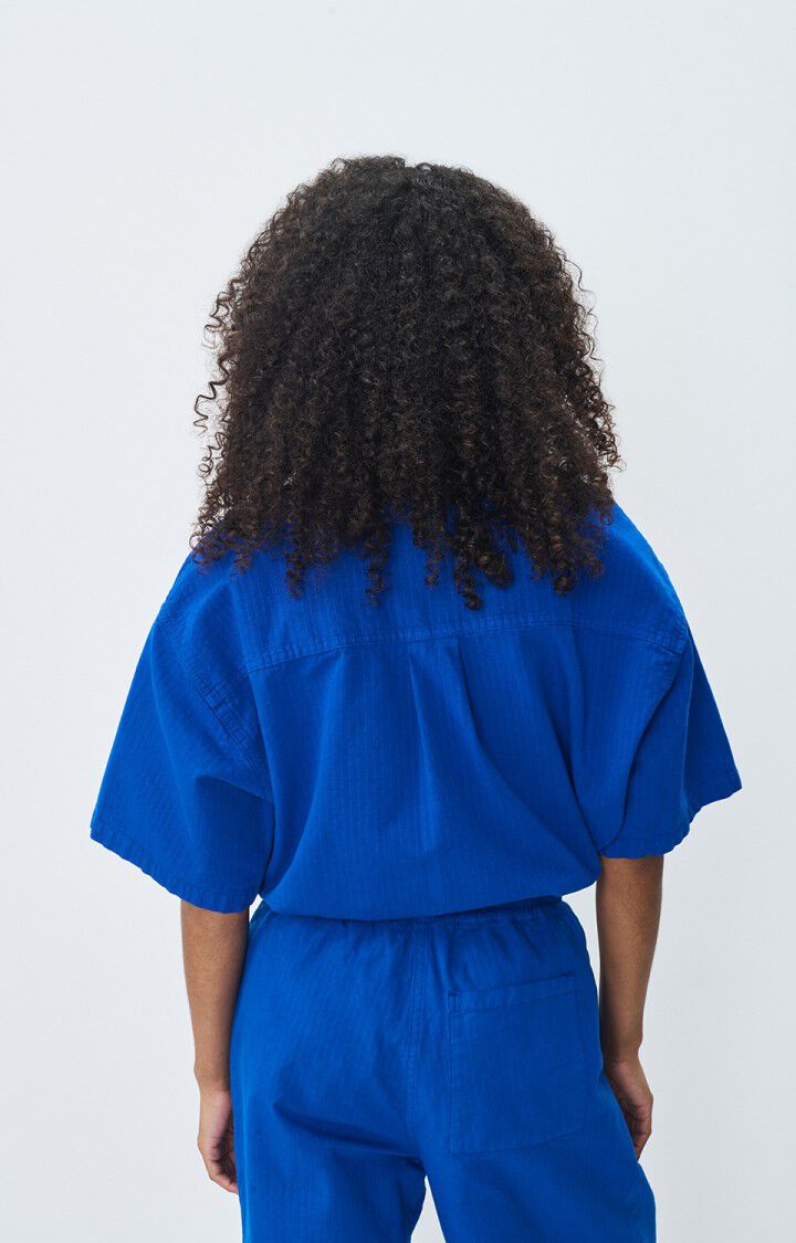 American Vintage Chemise Femme Rygybay - BLEU DE PRUSSE 22 Manches Courtes Bleu - E25