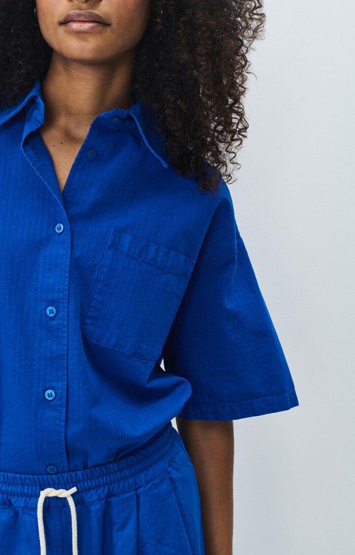 American Vintage Chemise Femme Rygybay - BLEU DE PRUSSE 22 Manches Courtes Bleu - E25