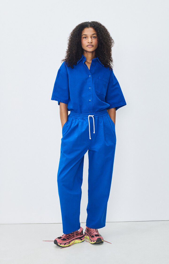 American Vintage Chemise Femme Rygybay - BLEU DE PRUSSE 22 Manches Courtes Bleu - E25