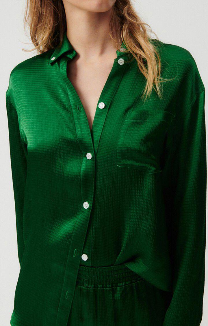 american vintage Chemise femme Shaning - ANETH 56 Manches longues Vert - E23