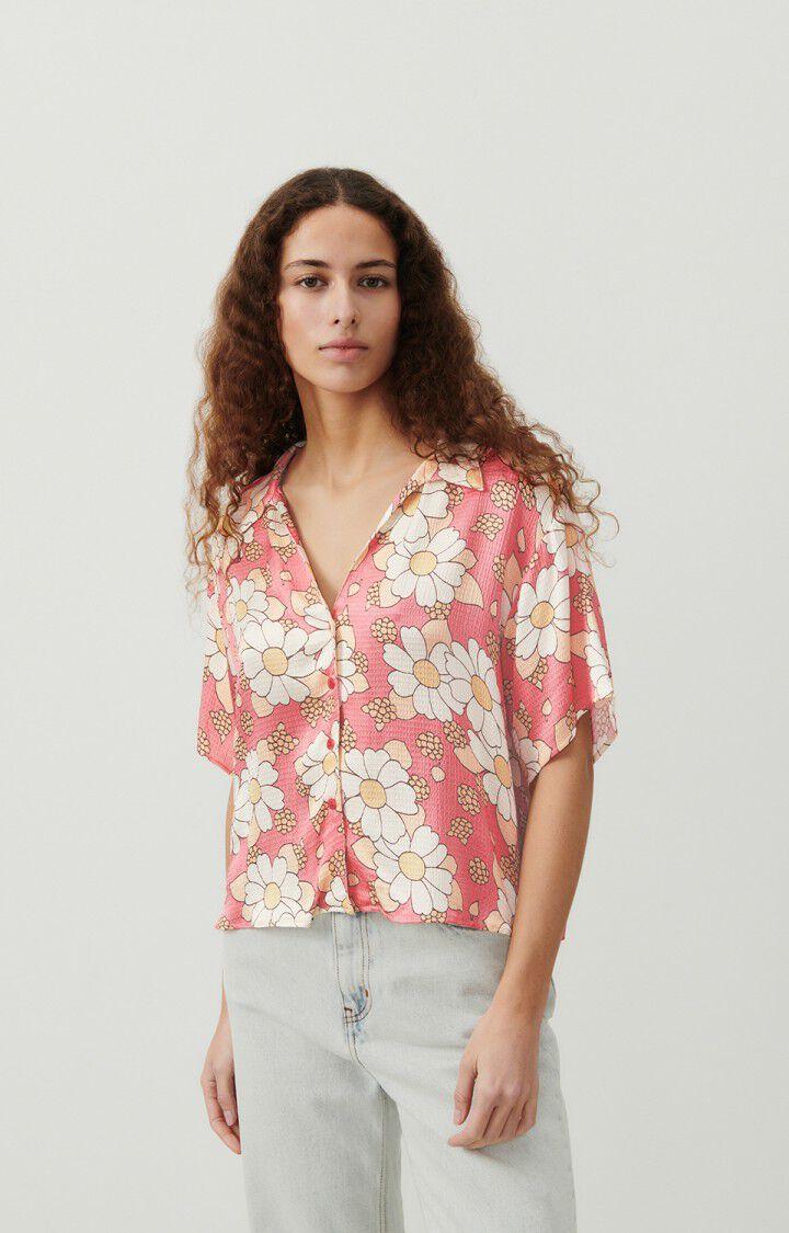 american vintage Chemise femme Shaning - ANNIE 20 Manches courtes Rose - E24