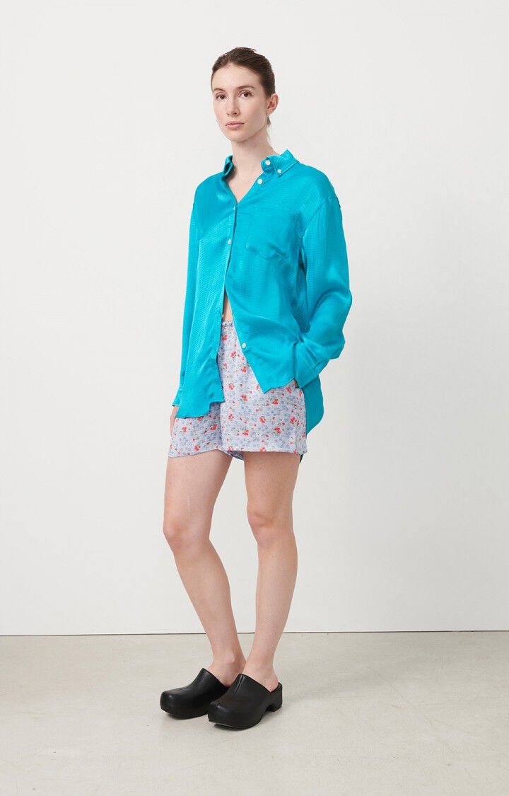 American Vintage Chemise Femme Shaning - AQUATIQUE 56 Manches Longues Bleu - E23