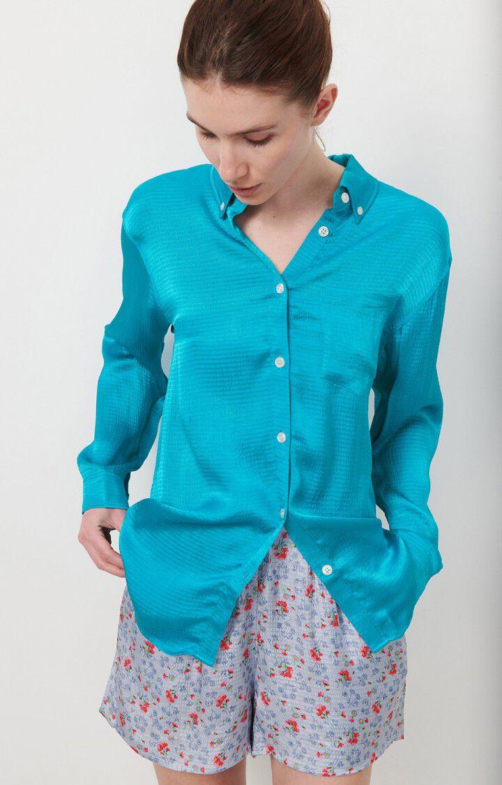 american vintage Chemise femme Shaning - AQUATIQUE 56 Manches longues Bleu - E23