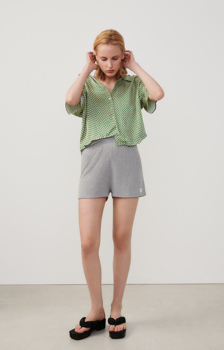 american vintage Chemise femme Shaning - ARMANDE 20 Manches courtes Vert - E24