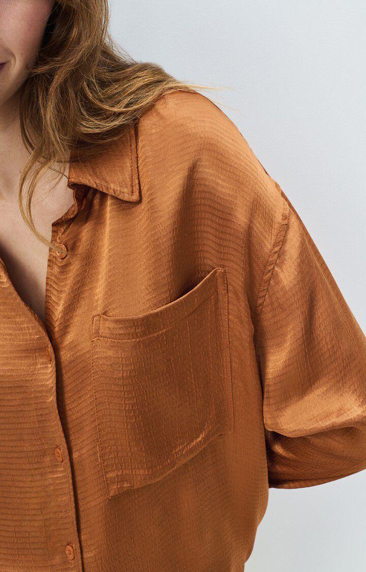 American Vintage Chemise Femme Shaning - CANNELLE 53 Manches Longues Marron - H23