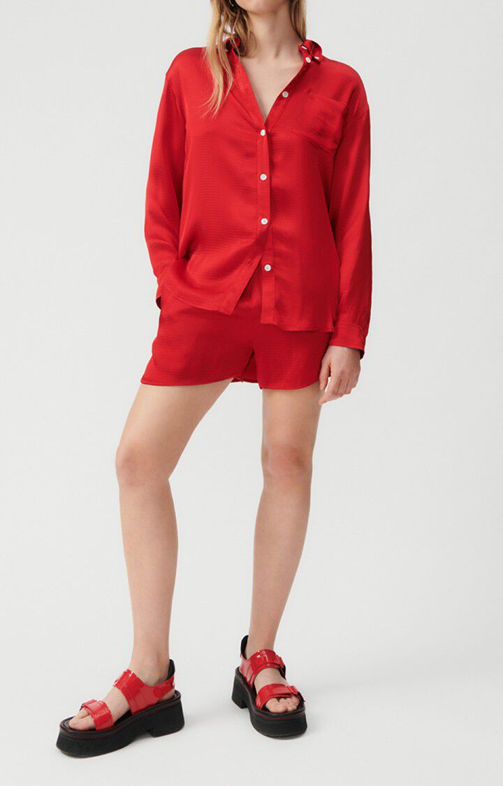 American Vintage Chemise Femme Shaning - COCCINELLE 56 Manches Longues Rouge - E23