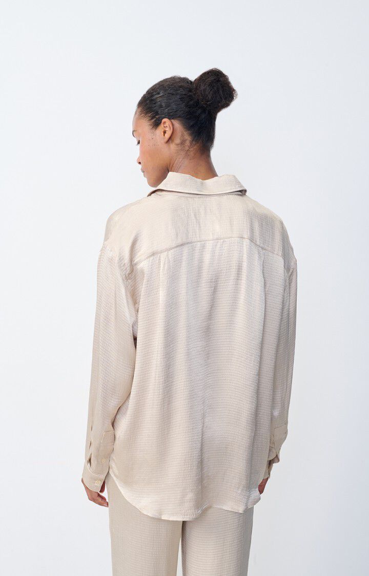 American Vintage Chemise Femme Shaning - ECRU 53 Manches Longues Beige - H23