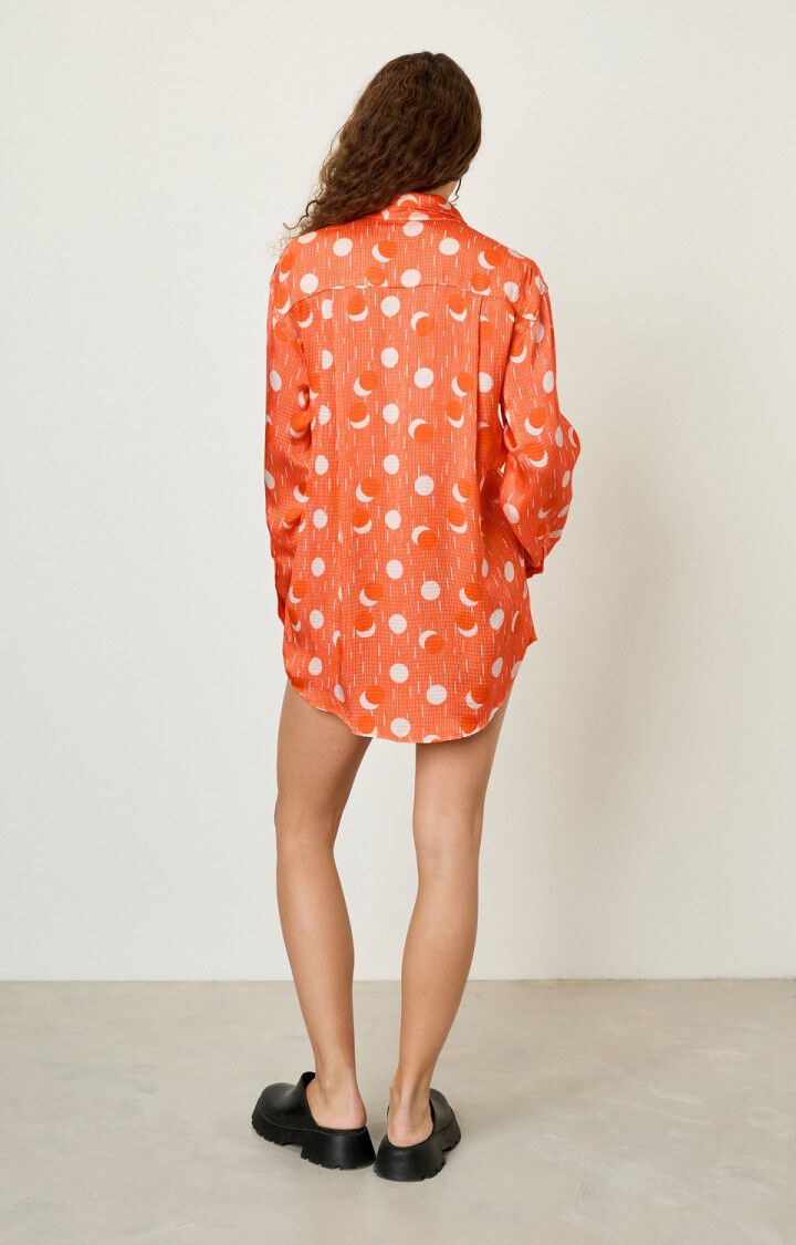 American Vintage Chemise Femme Shaning - EDDY 56 Manches Longues Orange - E23