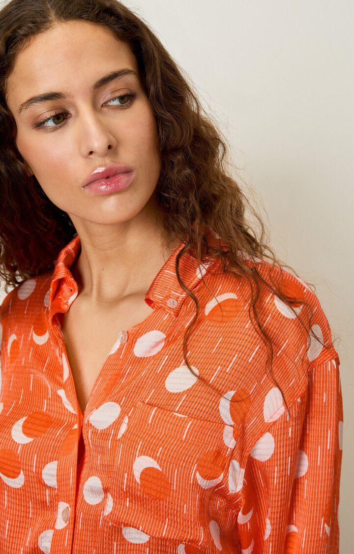 American Vintage Chemise Femme Shaning - EDDY 56 Manches Longues Orange - E23