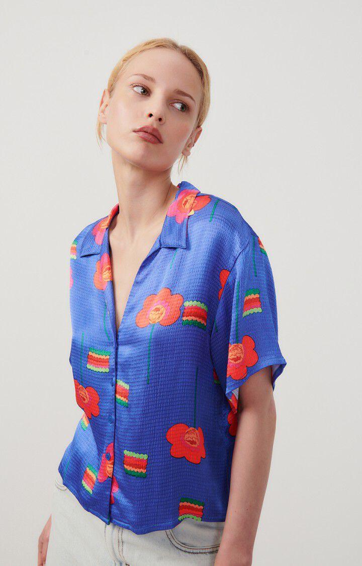 american vintage Chemise femme Shaning - IRENE 20 Manches courtes Bleu - E24