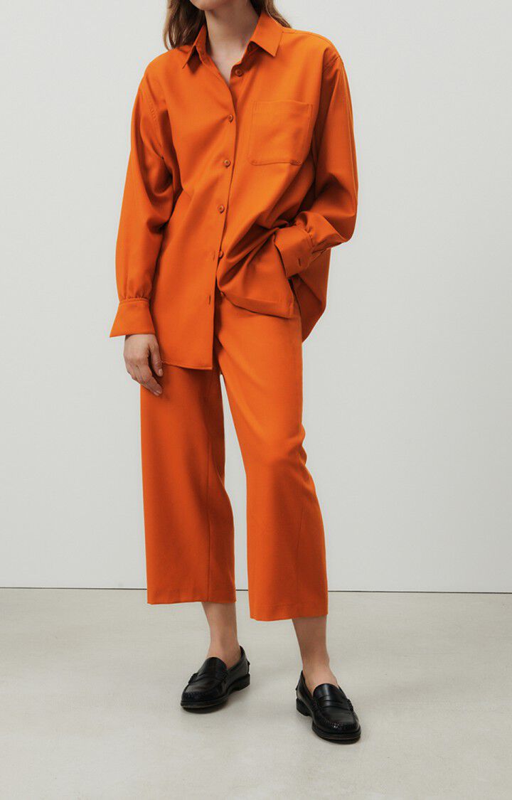 American Vintage Chemise Femme Tabinsville - CANNELLE 59 Manches Longues Marron - H23