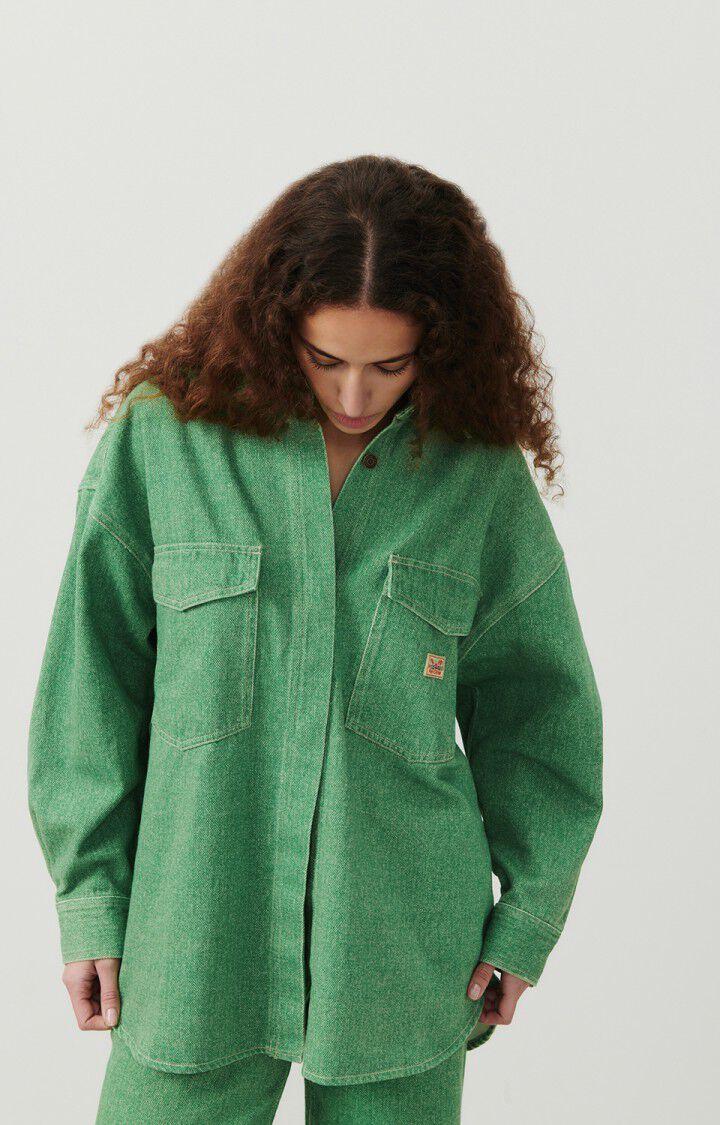 american vintage Chemise femme Tineborow - BASILIC 50 Manches longues Vert - E24