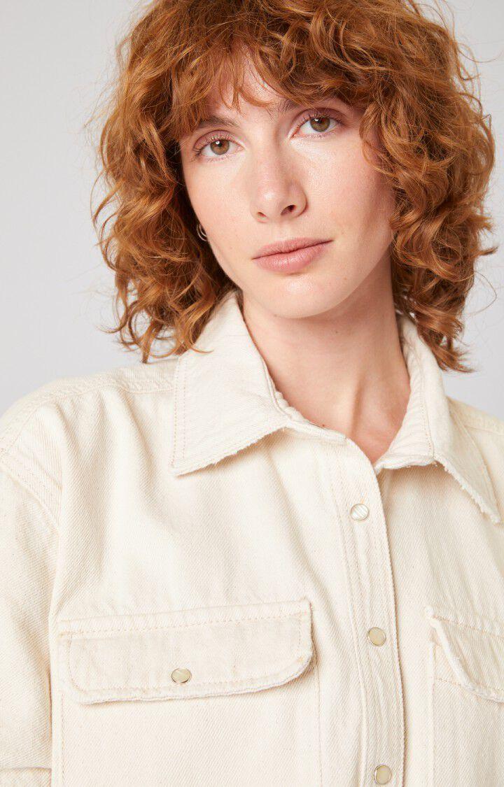 American Vintage Chemise Femme Tineborow - ECRU Manches Courtes Beige - H21