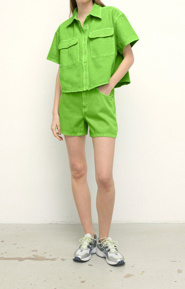 American Vintage Chemise Femme Tineborow - POMME VERTE VINTAGE Manches Courtes Vert - E21