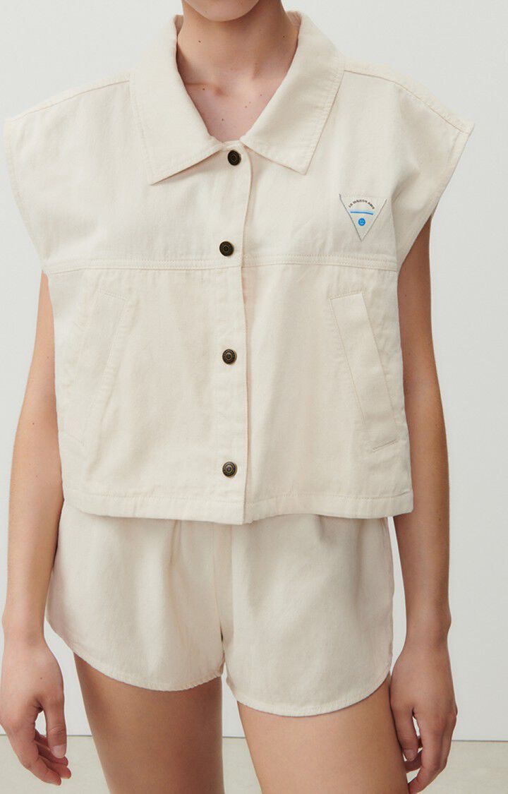 american vintage Chemise femme Tirabay - ECRU 0 Sans manches Beige - E23