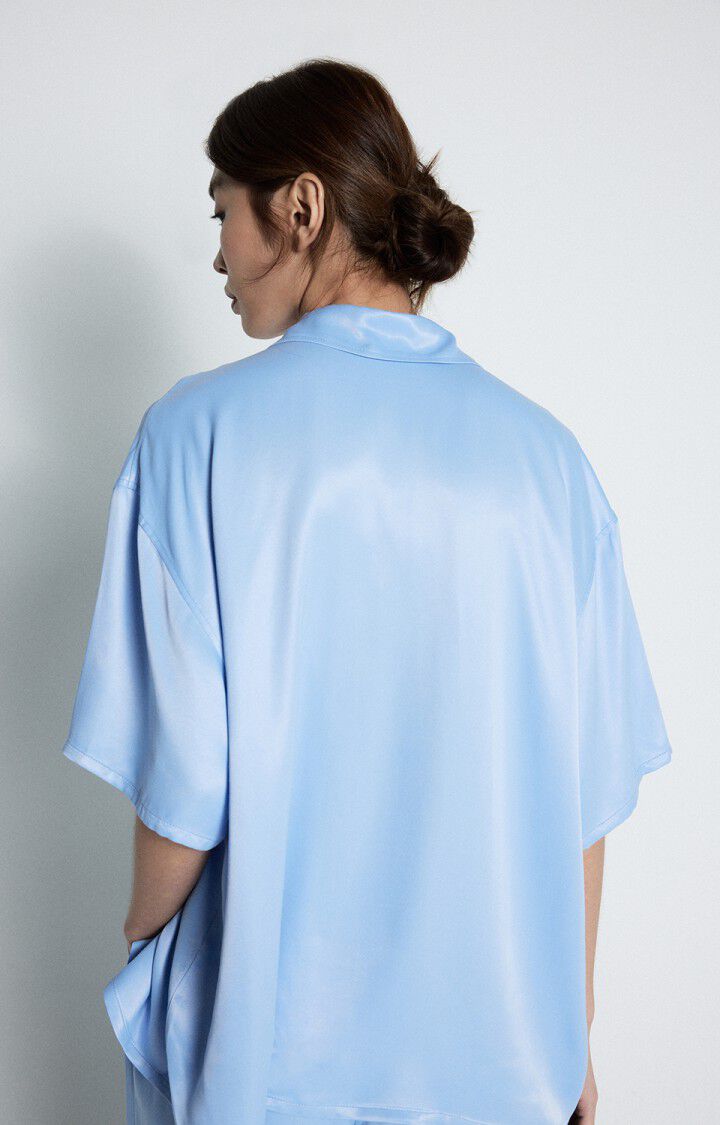 American Vintage Chemise Femme Unyl - BAIGNADE 23 Manches Courtes Bleu - E25