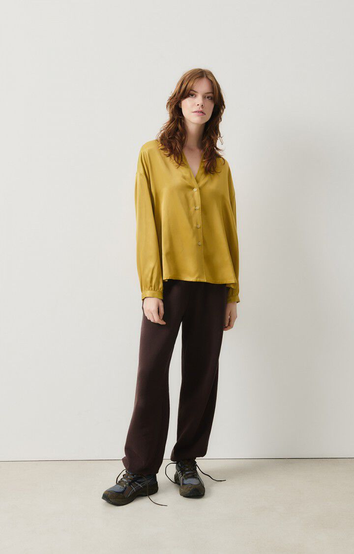 American Vintage Chemise Femme Unyl - MORDORE 51 Manches Longues Jaune - H24
