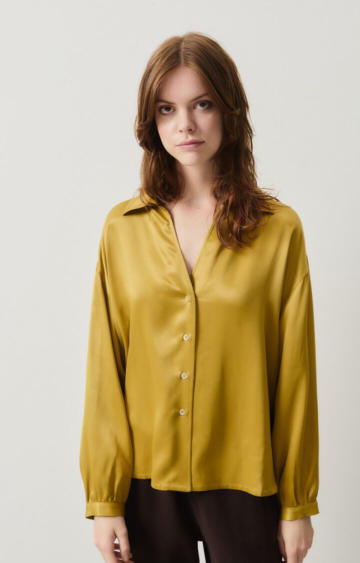 american vintage Chemise femme Unyl - MORDORE 51 Manches longues Jaune - H24
