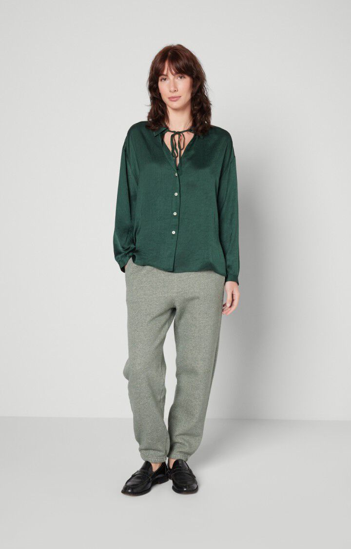 American Vintage Chemise Femme Widland - BOTANIQUE 51 Manches Longues Vert - H22