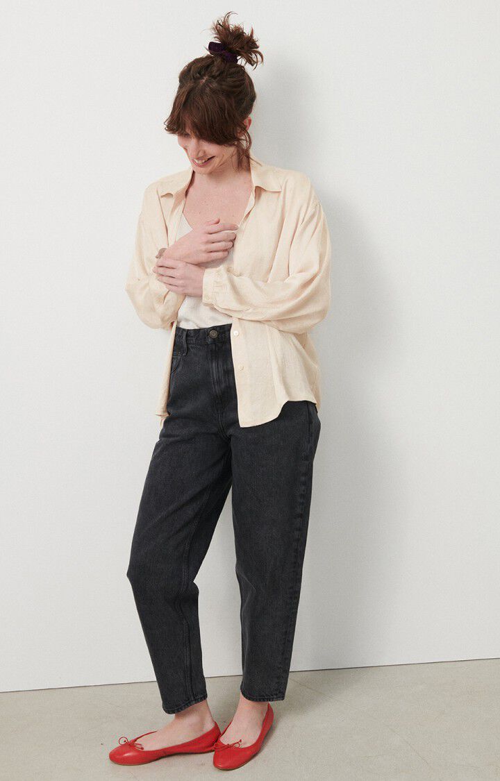 american vintage Chemise femme Widland - IVOIRE 51 Manches longues Beige - E24