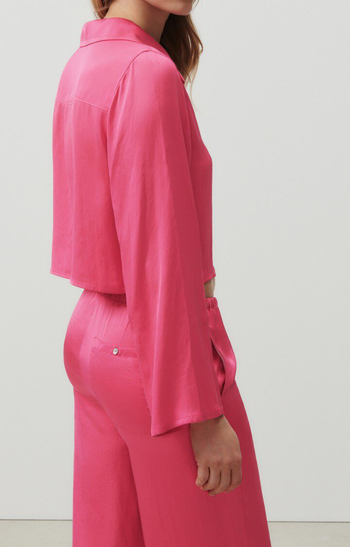 American Vintage Chemise Femme Widland - MAGENTA 60 Manches Longues Rose - E23