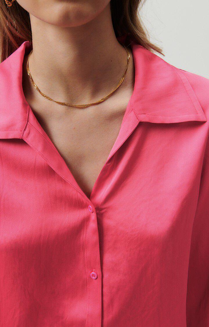 American Vintage Chemise Femme Widland - MAGENTA 60 Manches Longues Rose - E23