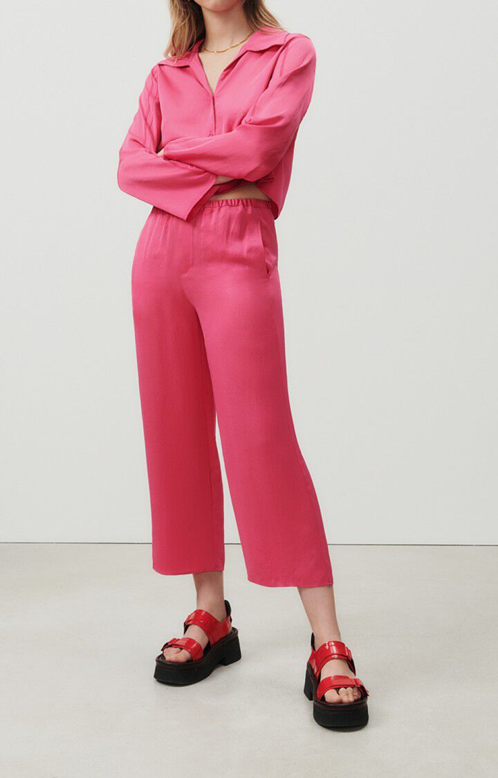 American Vintage Chemise Femme Widland - MAGENTA 60 Manches Longues Rose - E23