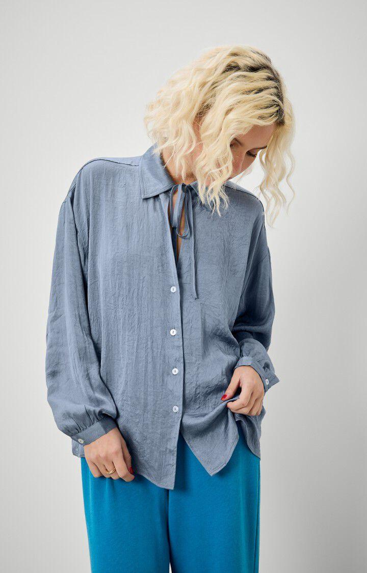 american vintage Chemise femme Widland - MER 51 Manches longues Bleu - H22