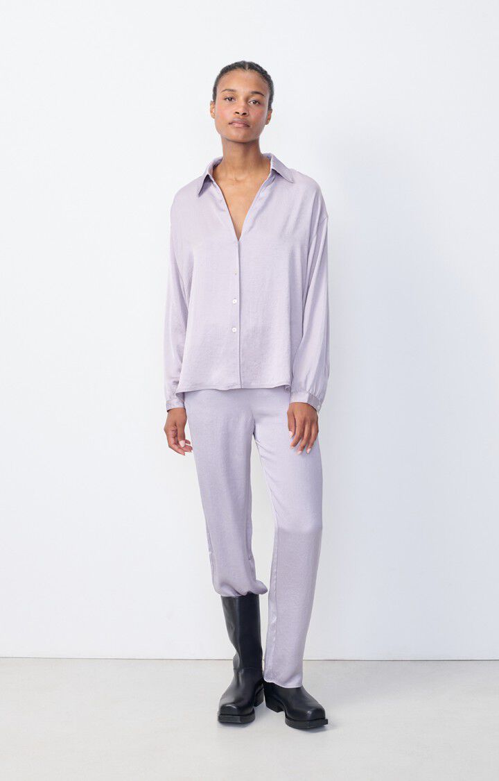 American Vintage Chemise Femme Widland - ORAGE 51 Manches Longues Gris - H23