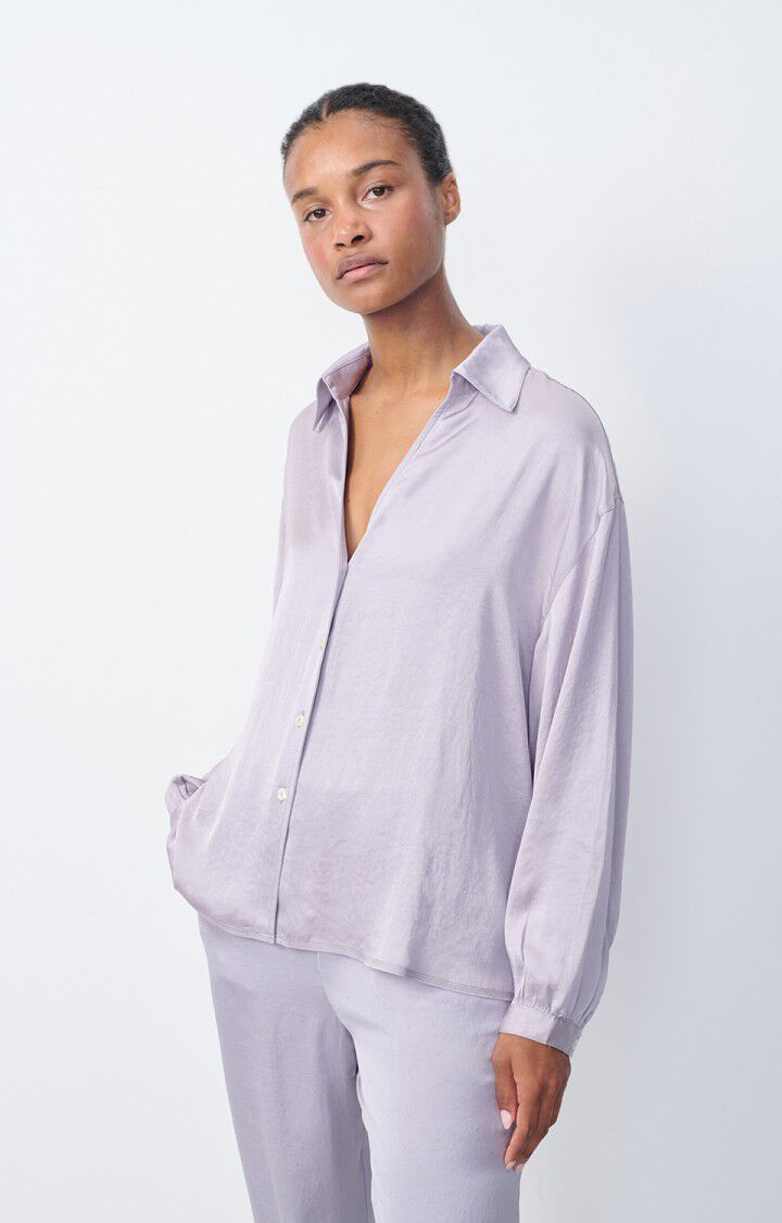american vintage Chemise femme Widland - ORAGE 51 Manches longues Gris - H23