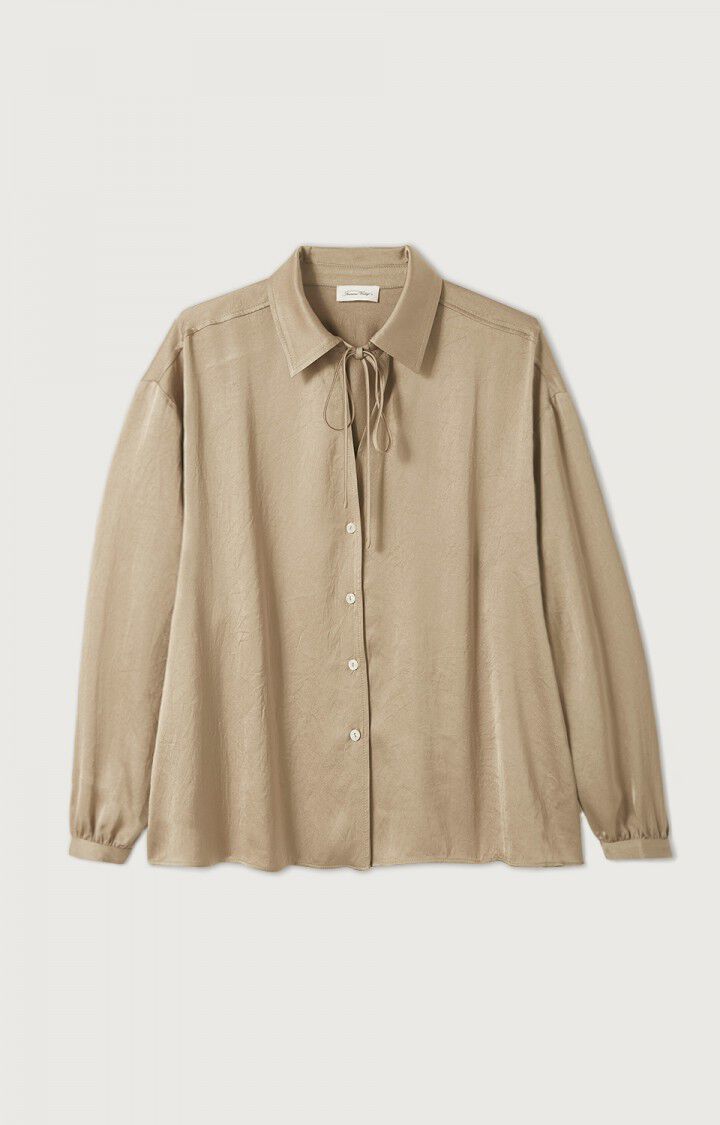 american vintage Chemise femme Widland - TAUPE 51 Manches longues Beige - H22B