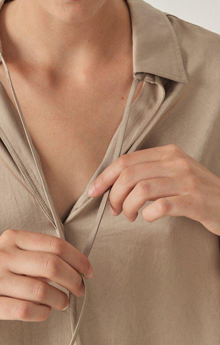 American Vintage Chemise Femme Widland - TAUPE 51 Manches Longues Marron - H22