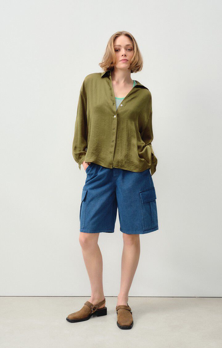 American Vintage Chemise Femme Widland - THYM 51 Manches Longues Vert - E24