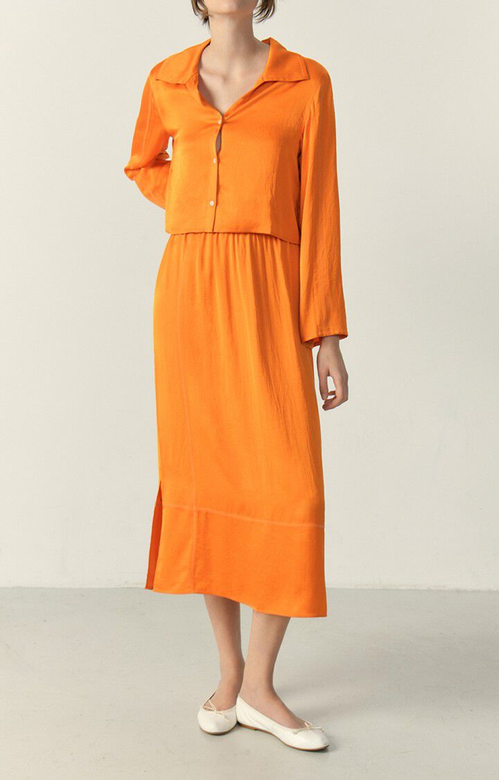 American Vintage Chemise Femme Widland - VITAMINES 60 Manches Longues Orange - E23