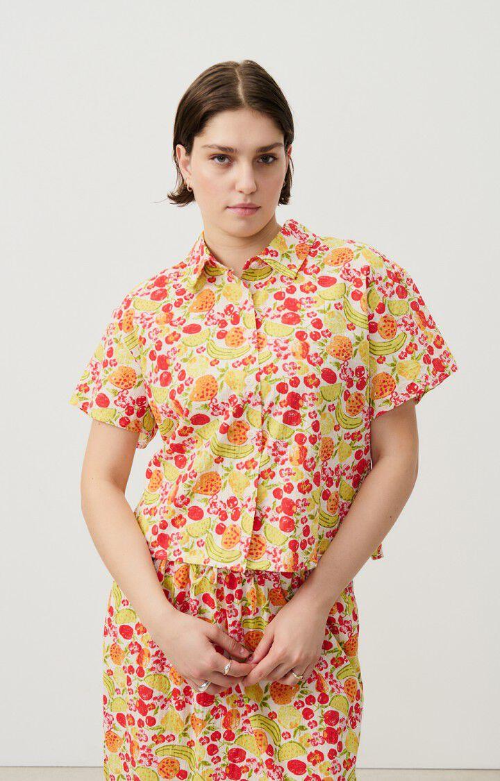 american vintage Chemise femme Ylyvow - ANDREA 18 Manches courtes Blanc - E24