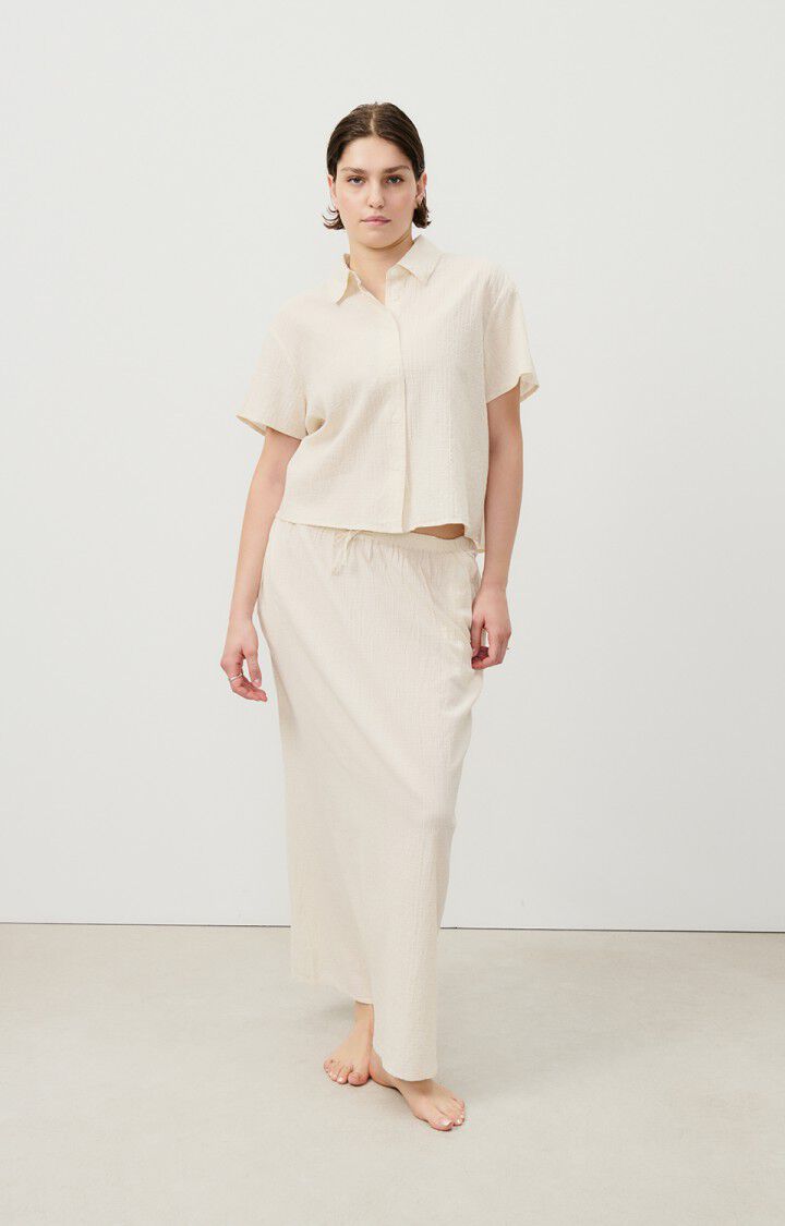 American Vintage Chemise Femme Ylyvow - ECRU 18 Manches Courtes Beige - E24